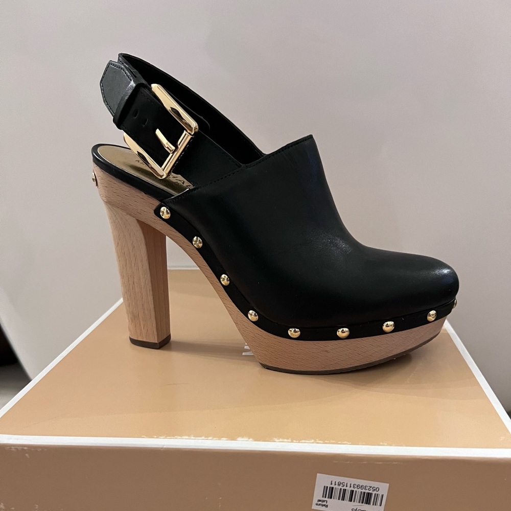 Michael Kors Black platform clogs